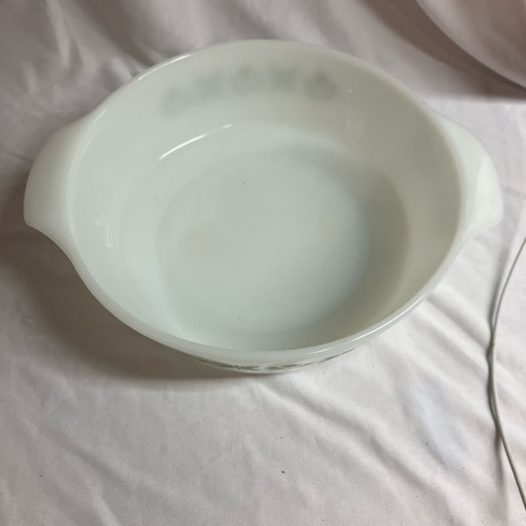Anchor Hocking Fire King White and Green Bakeware Dish - Picture 2 of 11